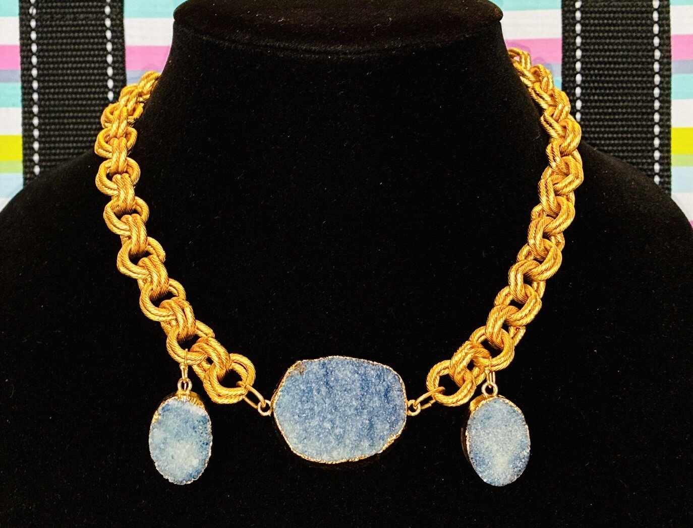 Susan Shaw Aqua Blue Druzy Set