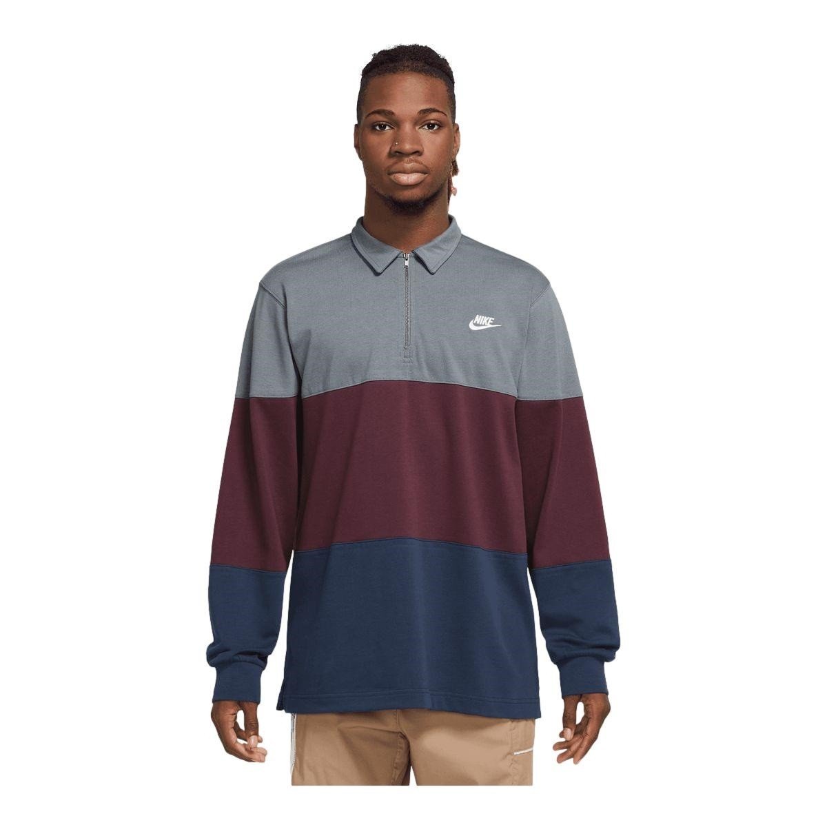 Nike Men’s Long Sleeve Club Polo Shirt with Zip Collar