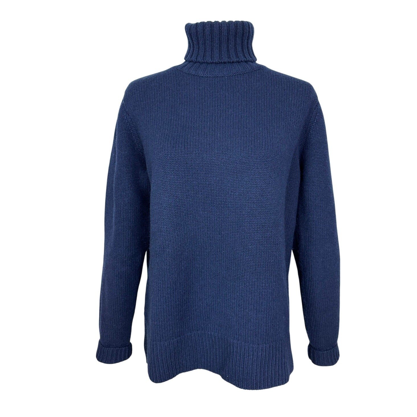 Peter Millar Women’s Navy Blue Wool Cashmere Turtleneck Sweater Size Small