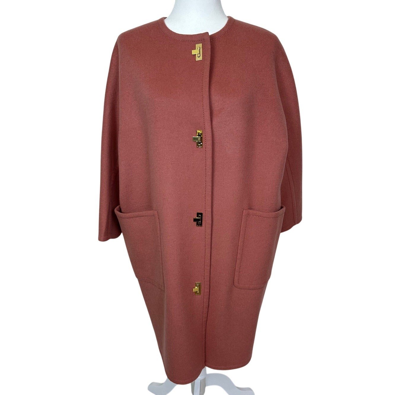 St. John Women’s Pink Wool Cashmere Blend Coat Size Small