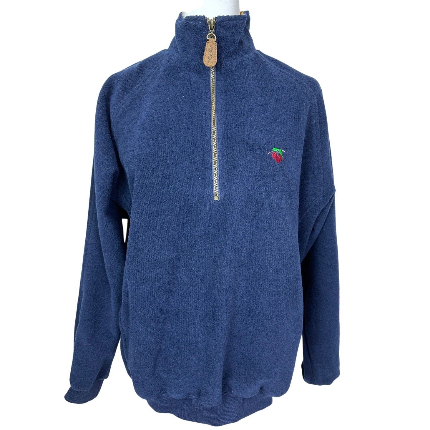 Straight Down Women’s Navy Blue 1/4 Zip Fleece Pullover Sweater