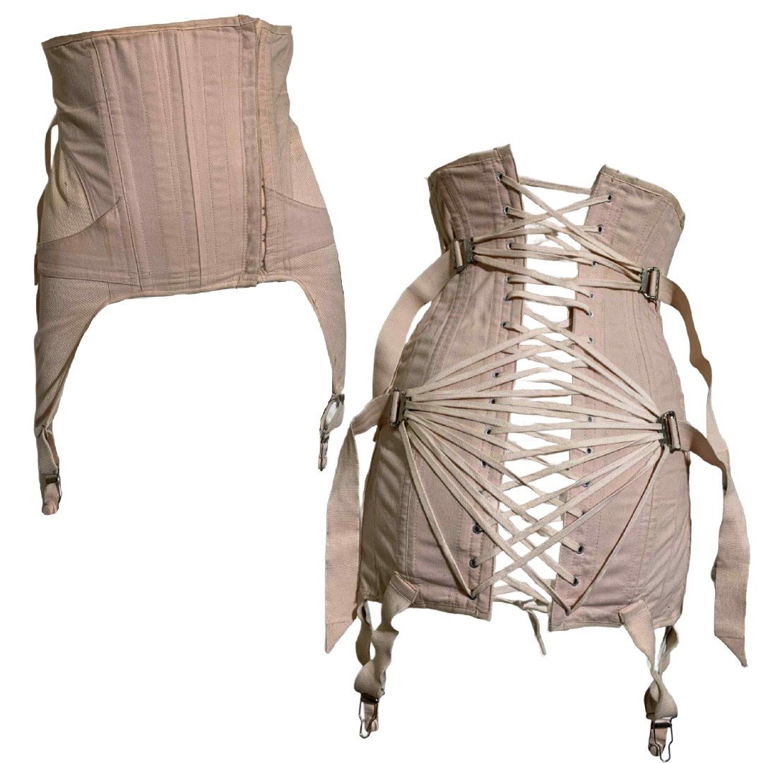 True Vintage 1930s Camp Peach Corset