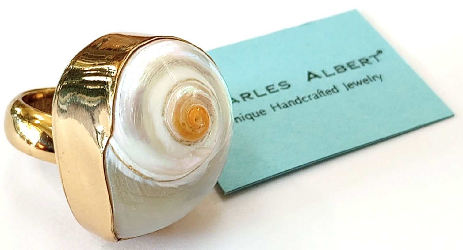 Charles Albert Seychelles Shell Adjustable Ring – One Size