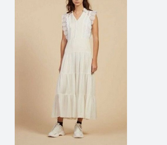 White Sleeveless Tiered Midi Dress