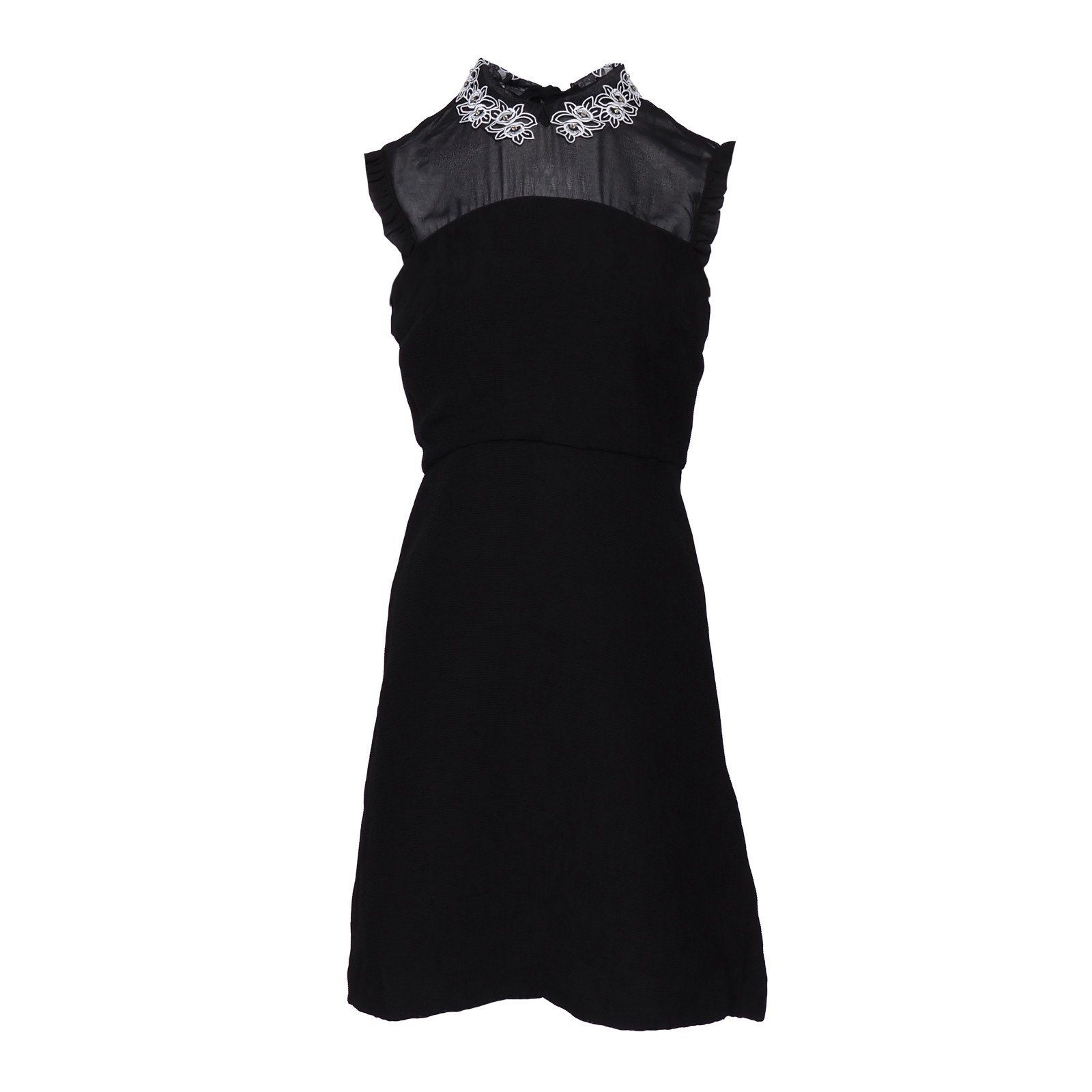 Black A Line Mini Dress with Rhinestones