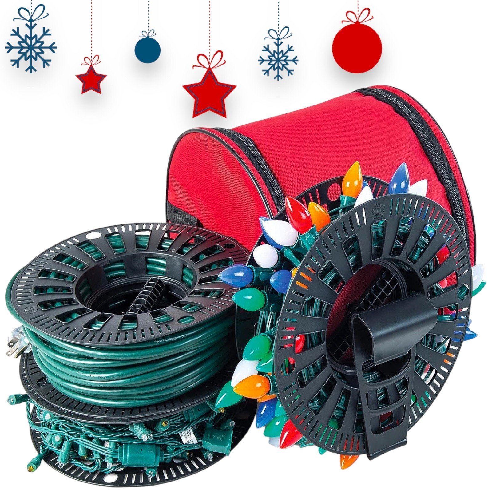 Christmas Light Storage Reel Kit with Bag