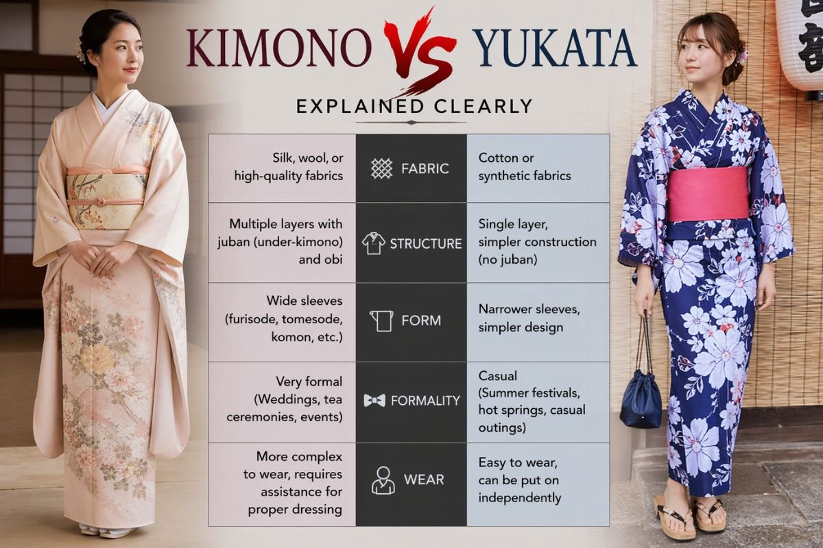 Kimono vs Yukata
