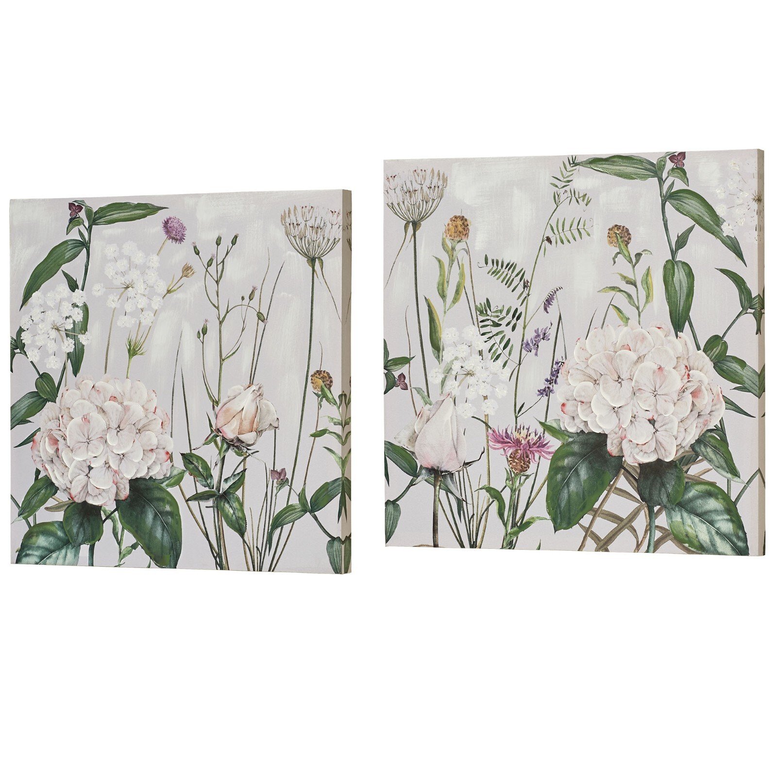 Floral Canvas Wall Art β Set of 2 Hydrangea Prints