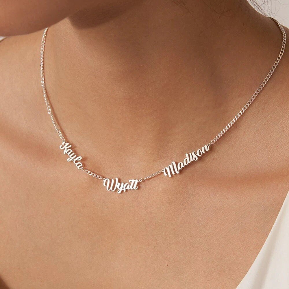 Custom Sterling Silver Nameplate Necklace