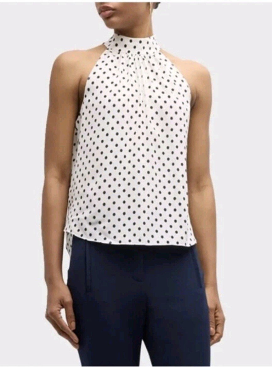 Silk Polka Dot Halter Top